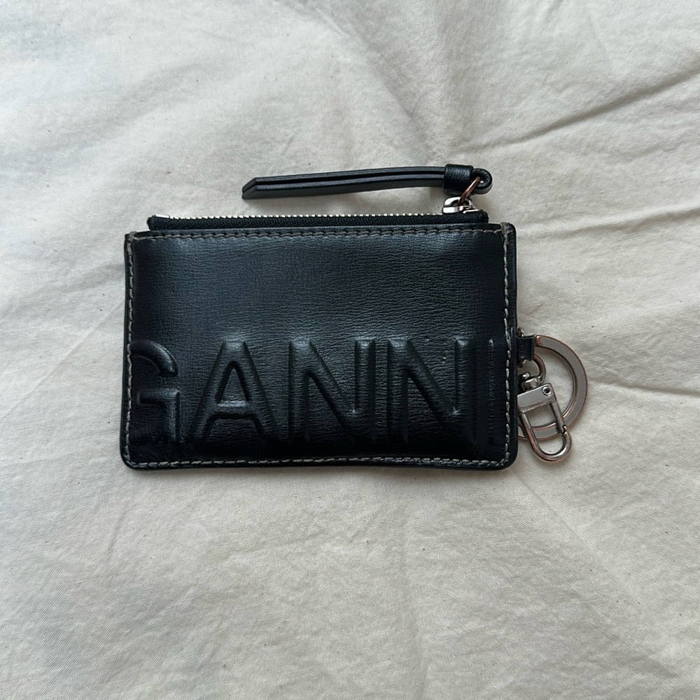 Ganni • Black Leather Keychain Pouch